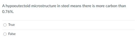 Solved A hypoeutectoid microstructure in steel means there | Chegg.com