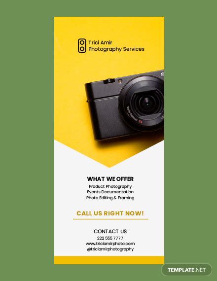 Free Creative Photography Rack Card Template - Google Docs, Illustrator ...