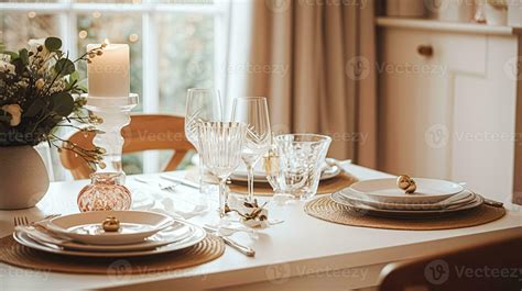 Holiday dinner at home, table decor 36145166 Stock Photo at Vecteezy