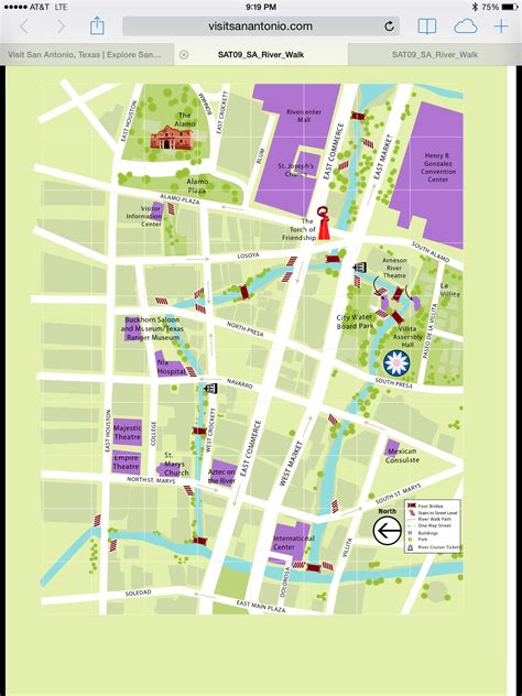 Riverwalk map | Visit san antonio, River walk, Alamo