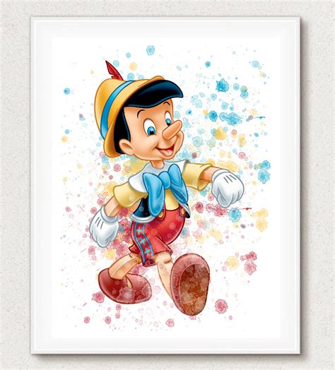 Pinocchio Poster, Pinocchio, Pinocchio Art, Disney Watercolor, Disney ...