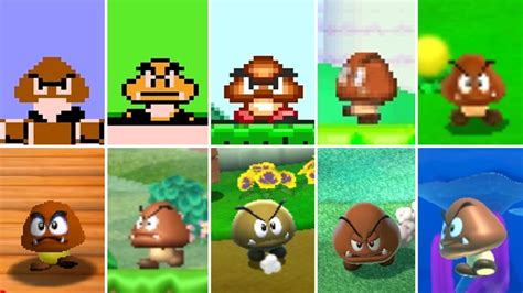 Evolution Of Goomba Mushroom From Mario Bros (1985-2021) - YouTube