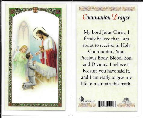 Laminated First Communion Prayer Card for Boys. In celebration of my ...