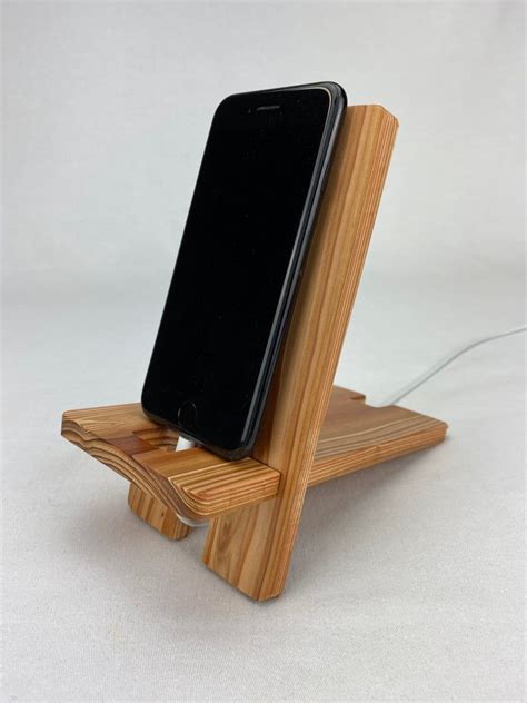 Solid handmade cedar wooden phone display holder | Diy phone holder ...