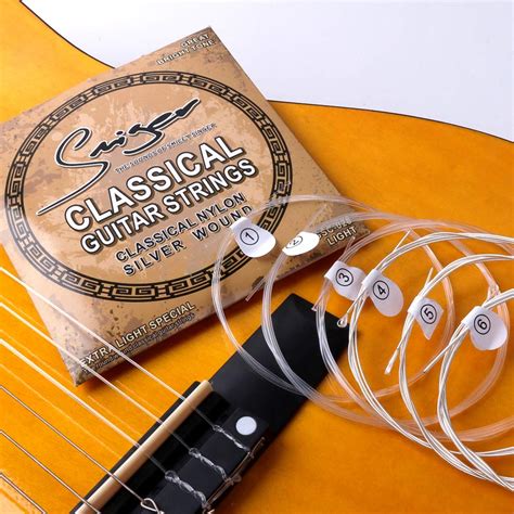 Buy Smiger Classical Guitar Strings Nylon Full Size Silver Wound Light ...