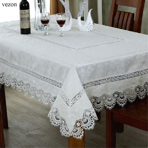 vezon Hot Sale 180*270cm Elegant Polyester Fabric Lace Tablecloths 72* ...