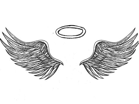 Angel Wings with Halo Memorial Tattoo