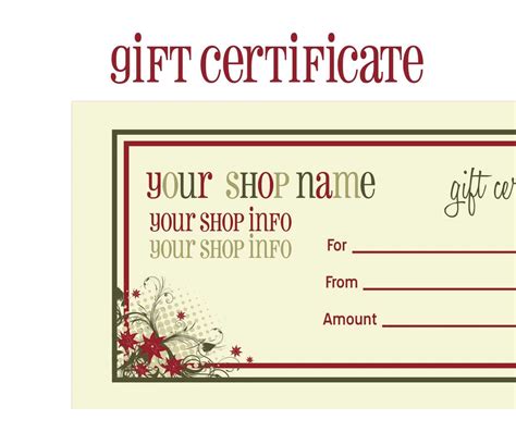 Gift Certificates For Christmas Doc 585430 Christmas Gift In Printable ...