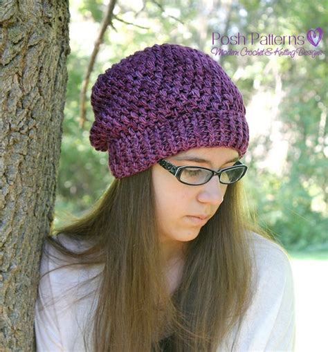 Slouchy Hat Crochet Pattern - Cluster Stitch Slouchy Hat