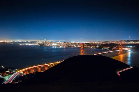 Golden Gate Bridge, San Francisco, bridge, city, lights, night sky HD ...