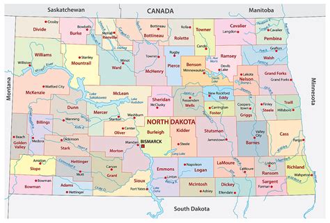 Nd County Map With Cities