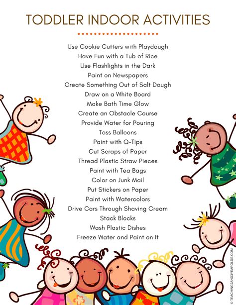 30+ Toddler Indoor Activities - Printable List Included | Indoor ...