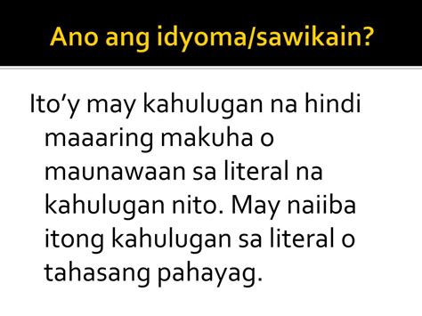 Sawikain Kahulugan At Mga Halimbawa Sawikain O Idyoma Proud Pinoy ...