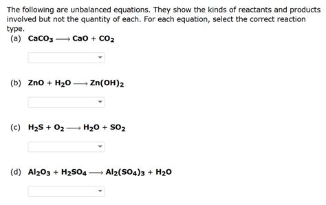 Solved The following are unbalanced equations. They show the | Chegg.com