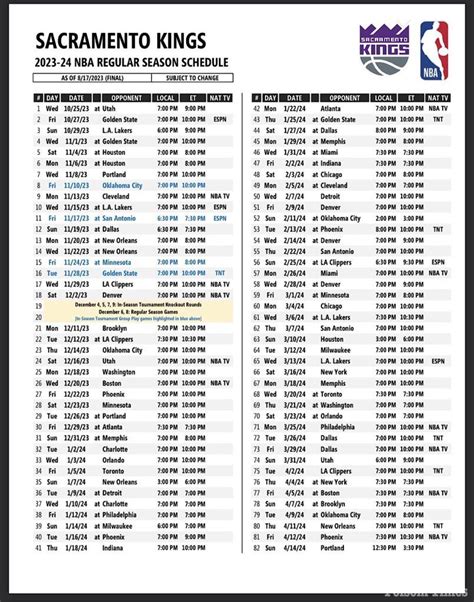 Kings Announce Official 2023-24 Season Schedule – Folsom Times