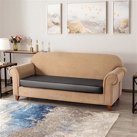 Sofa Seat Cushion Cover, Faux Leather Stretchy Chair Loveseat Couch ...