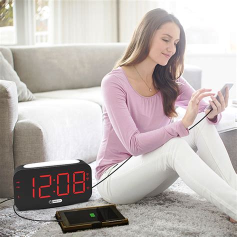 Multifunction Led Alarm Clock Vibrating Wakening Dual USB Charging ...