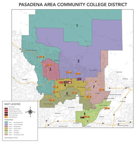 Pasadena Area Community College District Map - Board of Trustees ...