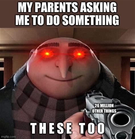 Gru Holding Gun Meme Template