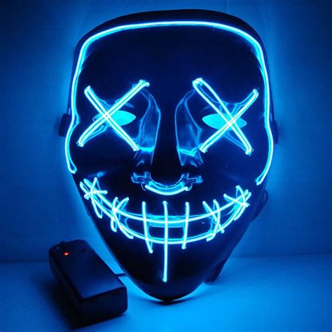 Artbro Masque de Purge Halloween LED Cosplay Effrayant Halloween câblé ...