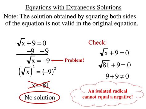 PPT - Ch 10.3 Solving Radical Equations PowerPoint Presentation, free ...