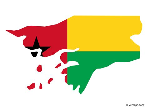 Flag Map of Guinea-Bissau | Free Vector Maps