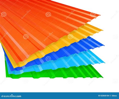 Colored Corrugated Metal Sheet Stock Illustration - Illustration of ...