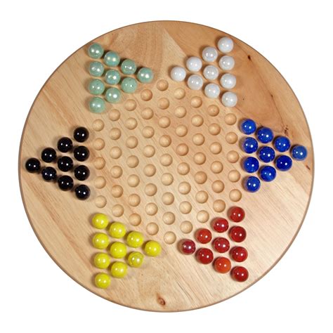 WE Games Solid Wood Chinese Checkers Set with Glass Marbles - 11.5 Inch ...