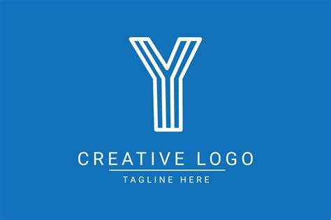 Modern creative letter Y vector logo design. Minimalist flat line logo ...