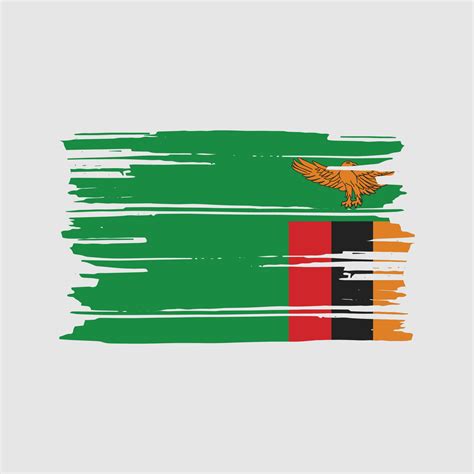 Zambia Flag Brush Vector. National Flag Design 11429090 Vector Art at ...