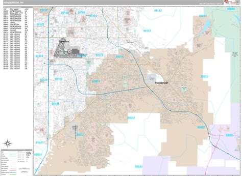 Henderson Nevada Wall Map (Premium Style) by MarketMAPS - MapSales