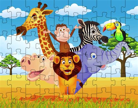 African Animals Jigsaw Puzzle ~ Kids Puzzles - 12 to 1000 Pieces