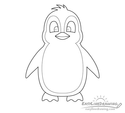 How To Draw A Penguin Easy Cute / You start with the number 8 shape and ...