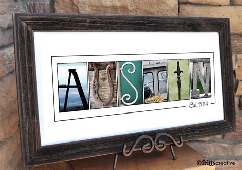 Personalized Letter Art YOUR LAST NAME in Color Photo