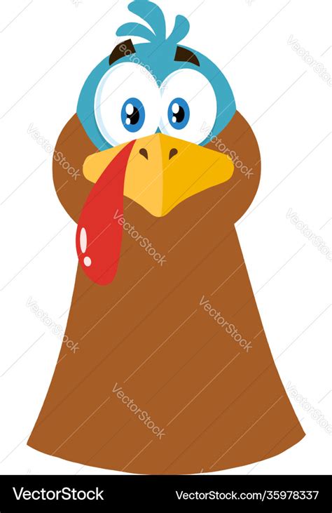 Thanksgiving turkey head cartoon character Vector Image