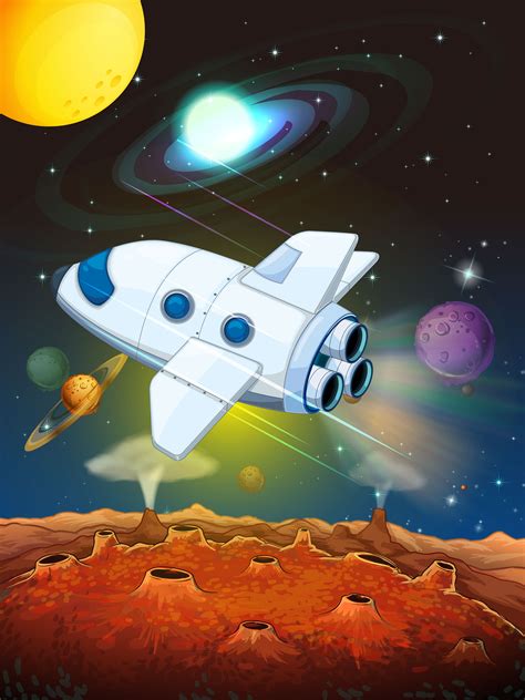 Vector Childrens Cartoon Universe Space Background, Vector, Child ...