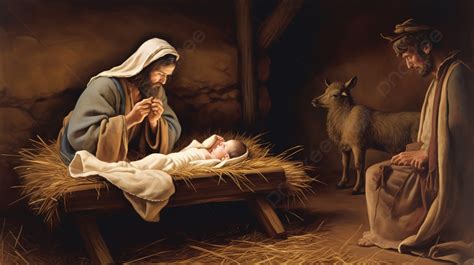 Painting Of The Birth Of Jesus Background, Picture Of Jesus In The ...