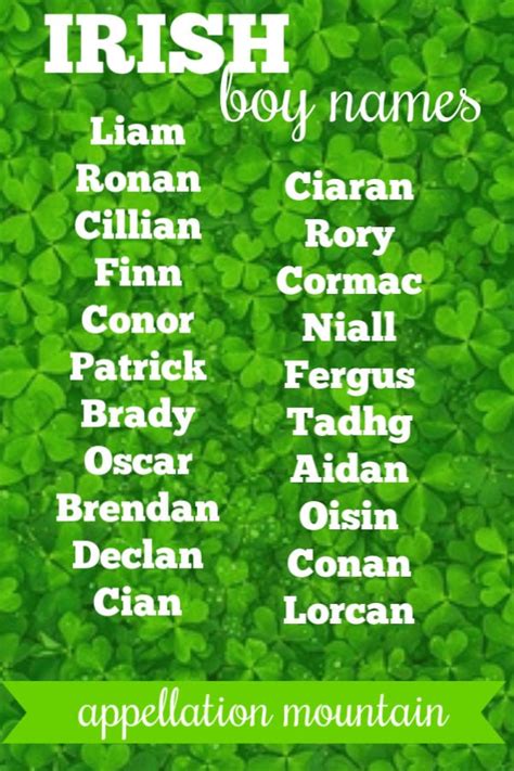 Irish Baby Names: The Ultimate List of Lists - Appellation Mountain