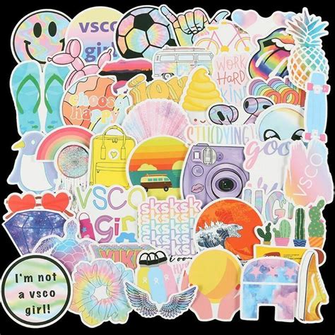 50pcs VSCO Stickers Brand Logo Vinyl Bomb Pack Graffiti Laptop ...