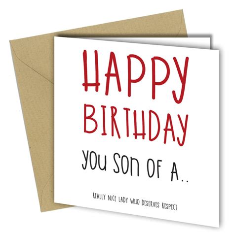 #596 HAPPY BIRTHDAY YOU SON OF A Birthday Card Adult Humour Funny Rude ...