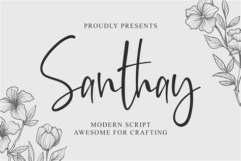 Santhay - Modern Script Font (414644) | Script | Font Bundles