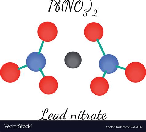 Lead nitrate PbN2O6 molecule Royalty Free Vector Image