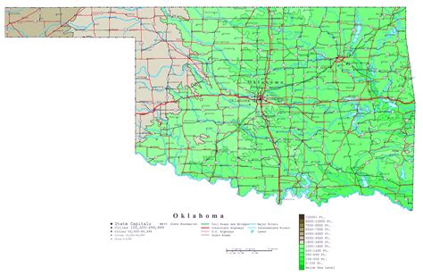 Picture Map Of The United States Oklahoma Road - Riset