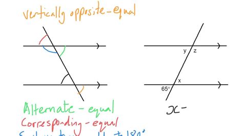 Angles In Parallel Lines - Tutorial - YouTube