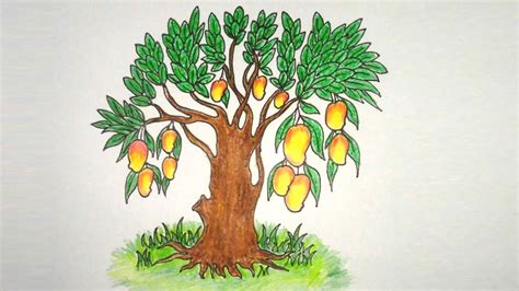 How To Draw A Mango Tree For Kids / Easy drawing tutorials for ...