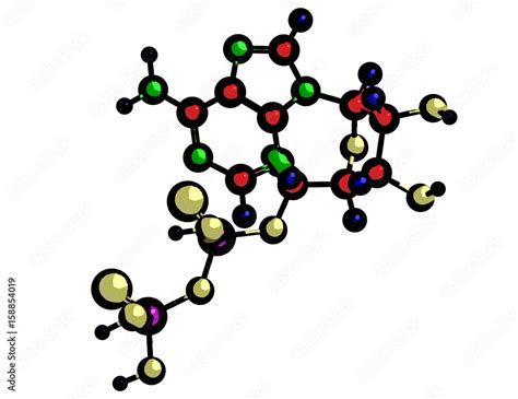 Molecular structure of adenosine diphosphate, 3D rendering Stock ...