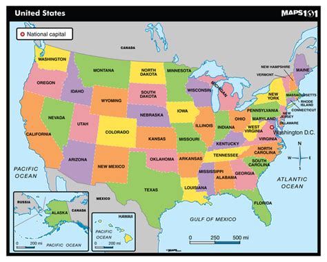 Primary Level: United States Political Map | Maps.com.com