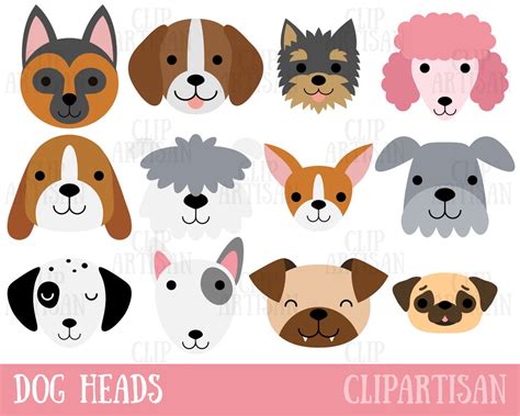 Dog Head Clipart, Dog Mask Printable - Etsy