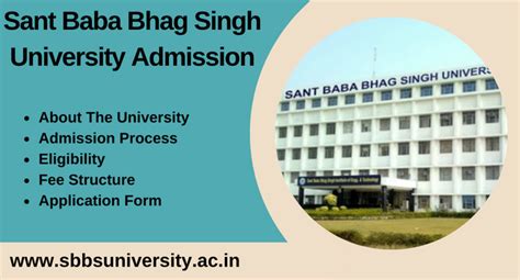 Sant Baba Bhag Singh University Admission 2024-25 | Courses, Last Date