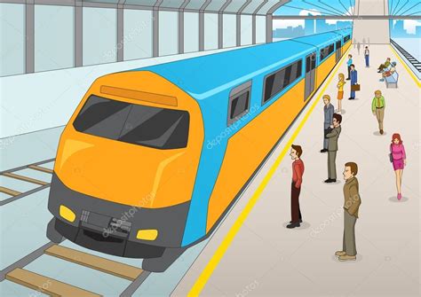 Train Station In Cartoon Style ⬇ Vector Image by © rudall30 | Vector ...